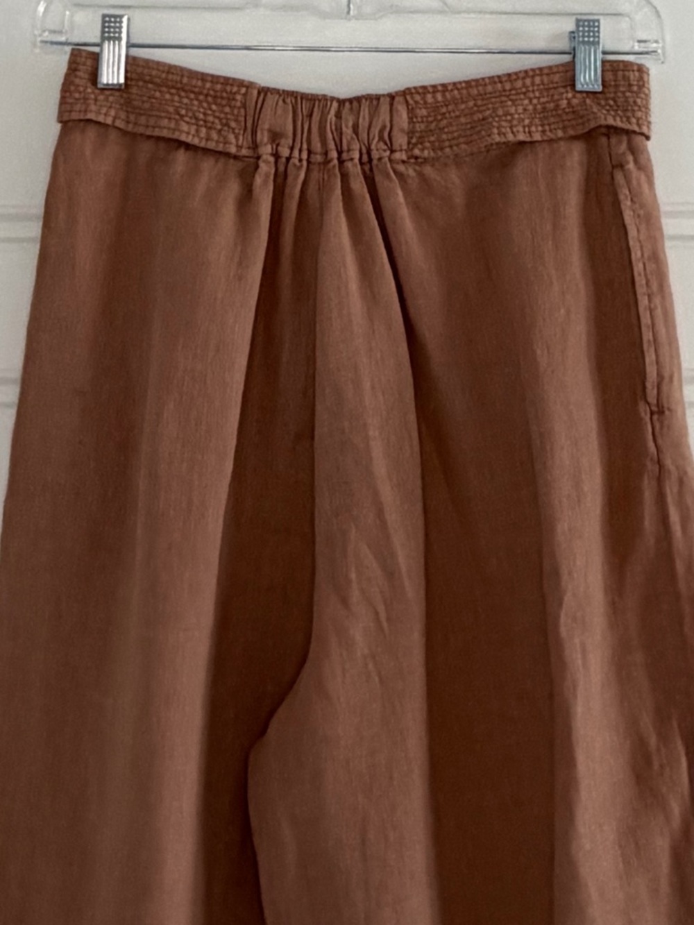 Nicole Miller 100% Linen Wide-leg Pants High-waisted Size 10 Beachy Summer Vaca - Picture 7 of 12